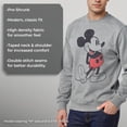thumbnail image 6 of Men's Mickey & Friends Distressed Mickey Mouse Pose Sweatshirt Athletic Heather X Large, 6 of 9