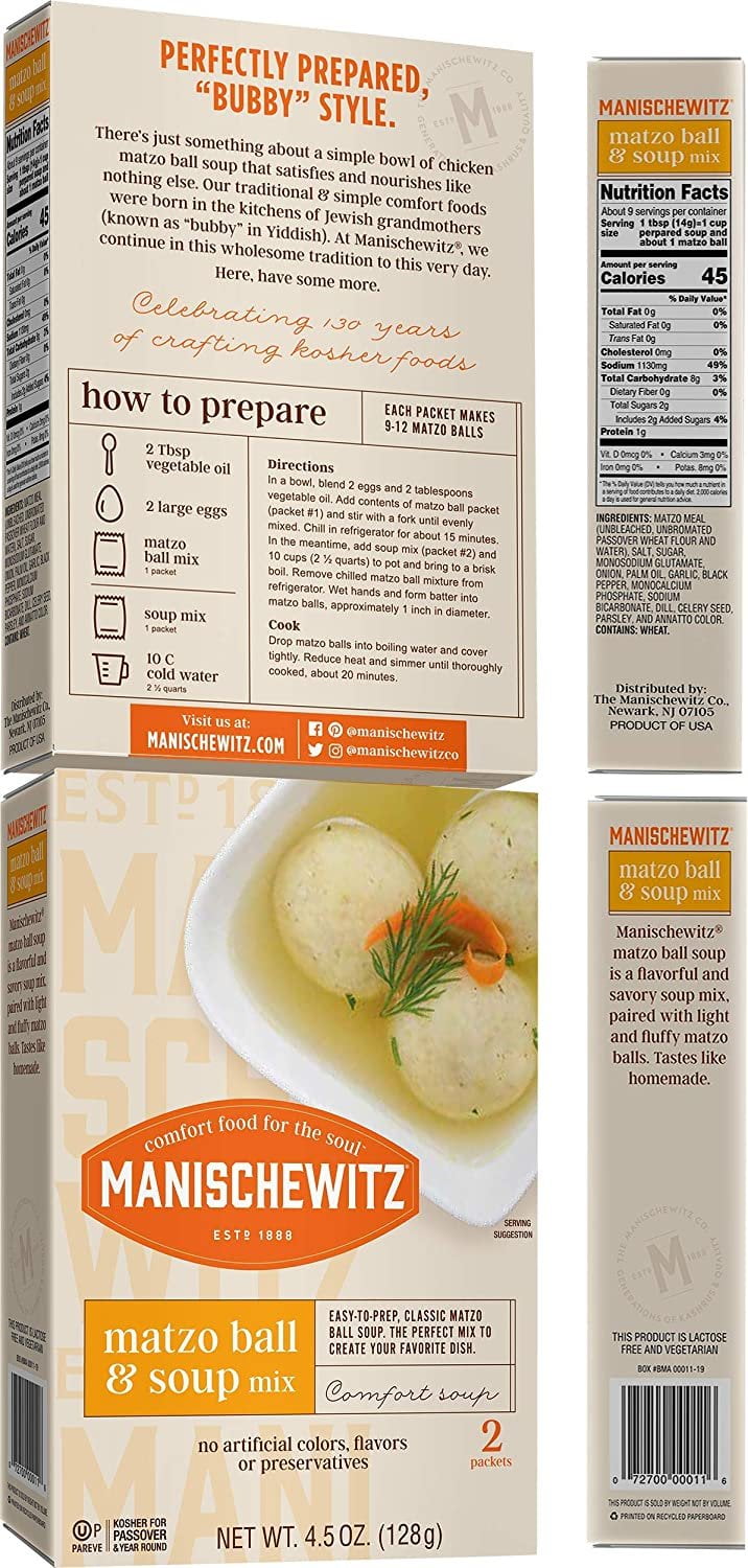 Buy Manischewitz Matzo Ball Soup Mix Variety Pack Includes 2 Matzo