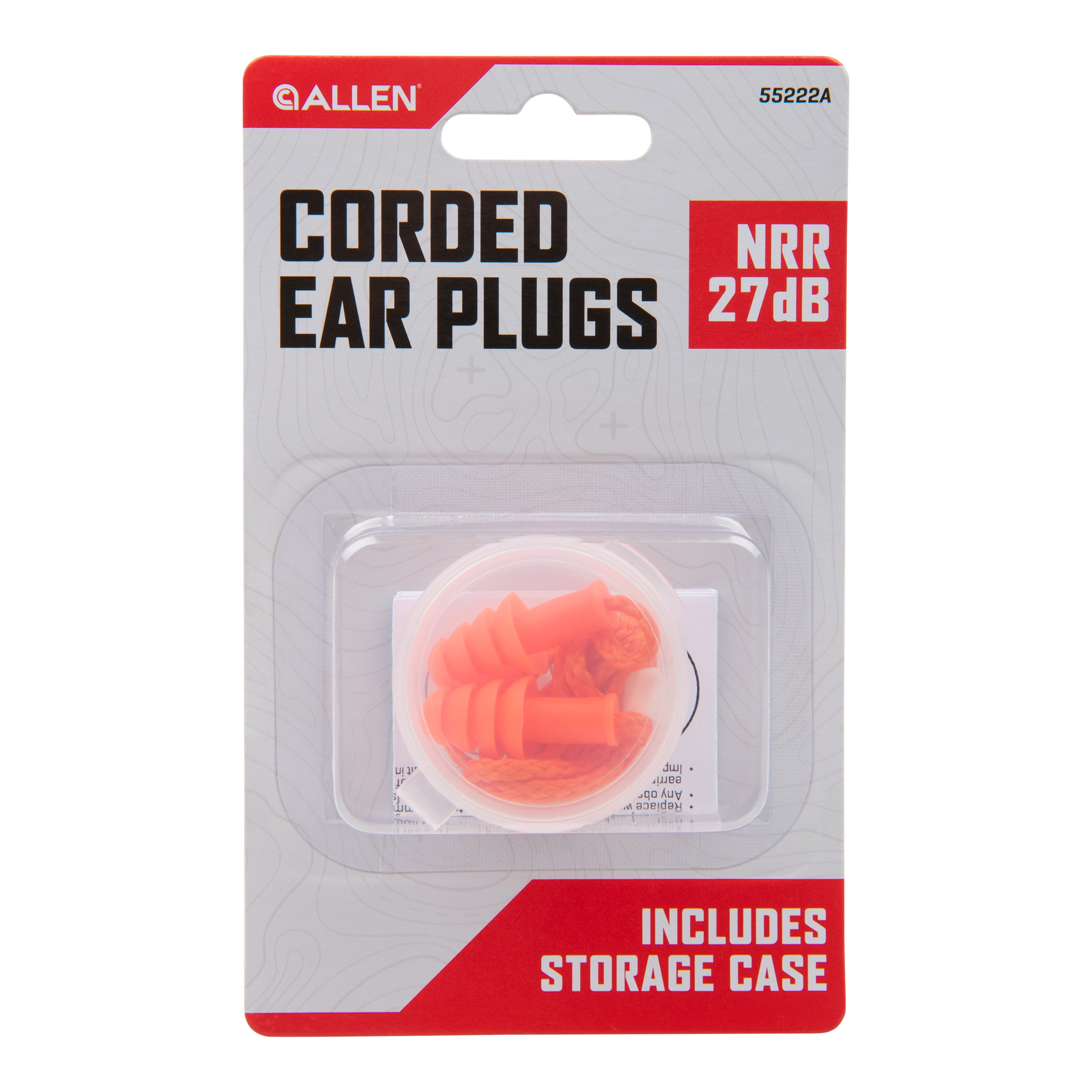 Allen Company Deluxe Reusable Hearing Protection Earplugs 1-Pair Orange