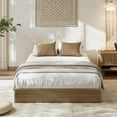 thumbnail image 3 of Twin XL Bed Frame, Wood Platform Bed with Fluted Design, Low Profile BedFrame, Minimalist Bed Base with Noise-Free, Easy Assembly, No Box Spring Needed, Walnut, 3 of 6