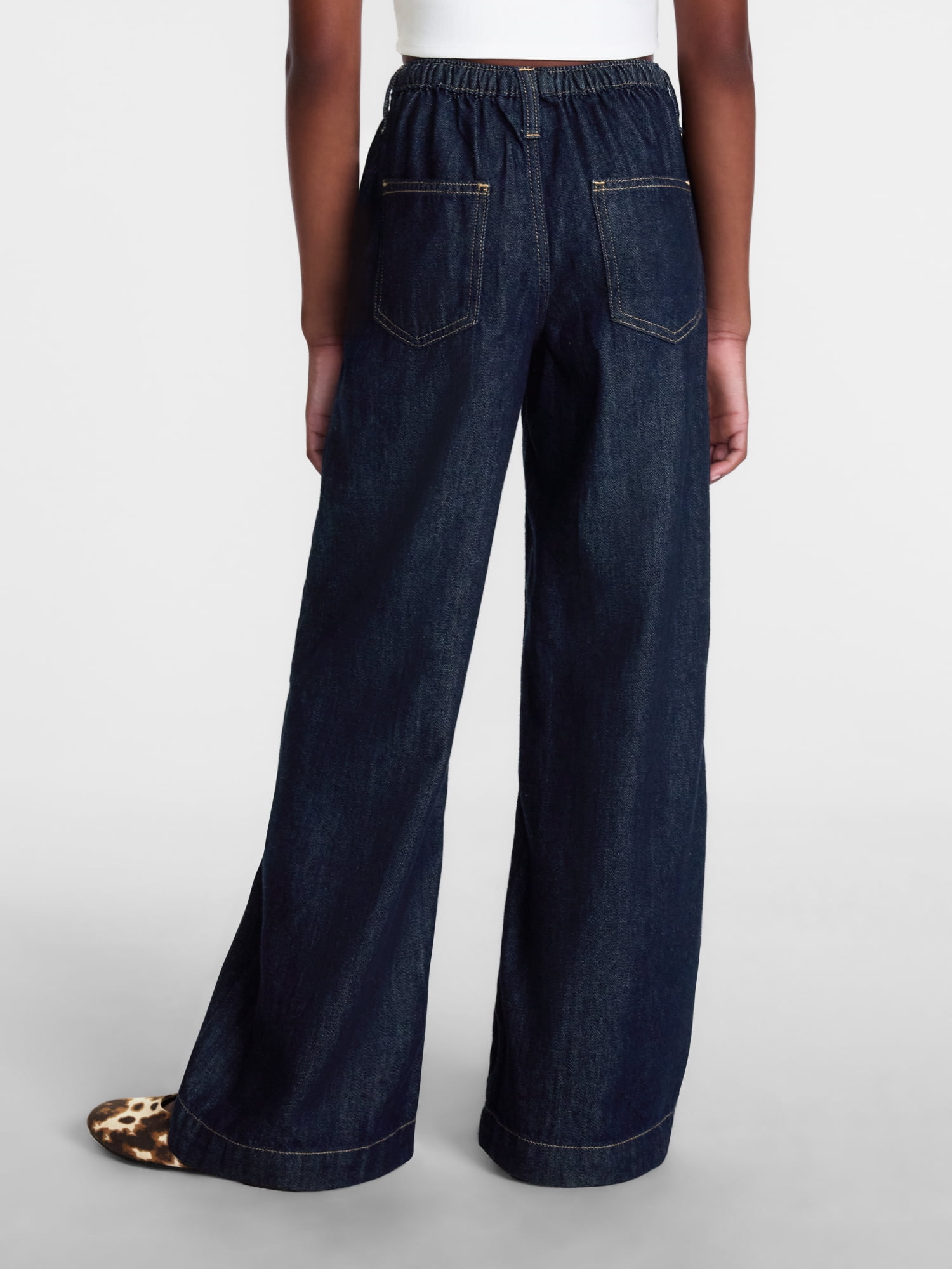 Weekend Academy Girls Tie Waist Cotton Jeans, Sizes 4-18