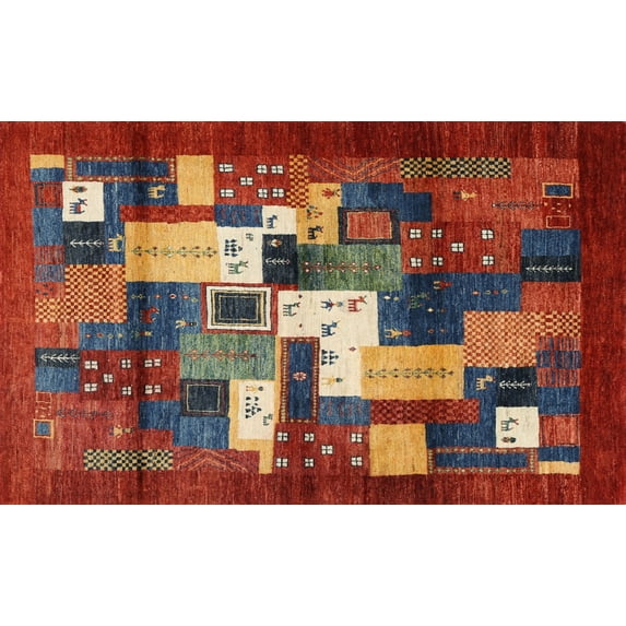Ahgly Company Machine Washable Indoor Rectangle Contemporary Dark Almond Brown Area Rugs, 4' x 6'