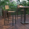 thumbnail image 5 of Flash Furniture Lark Commercial Grade Bar Height Stool, All-Weather Outdoor Bar Stool with Faux Wood Poly Resin Slats and Aluminum Frame, Teak, 5 of 12