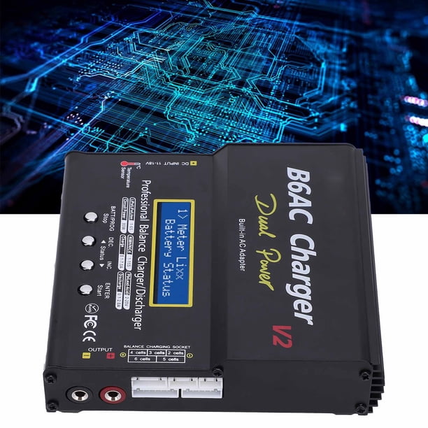 Balance Cargador Descargador De Aluminio Inteligente aleación 80W 7A B6AC V2 Para La Carga De La Batería De Litio Con Adaptador Incorporado