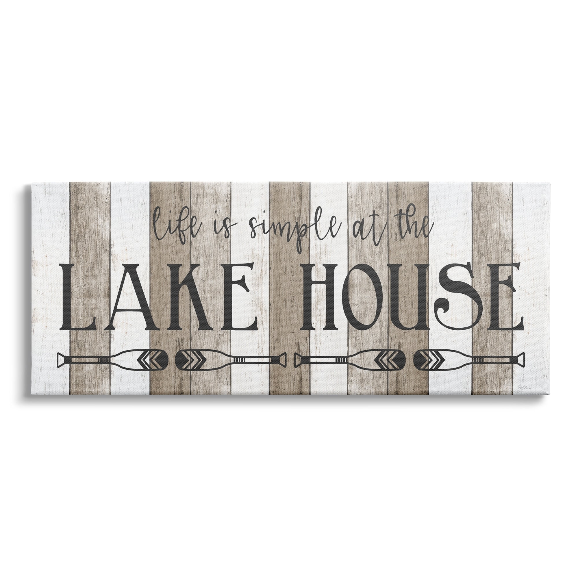 Stupell Industries Life's Simple At Lake House Sign Rustic Pattern, 48 x 20, Design by Natalie Carpentieri