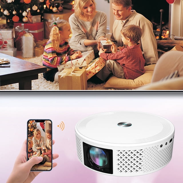 Wamans 5G Dual Band WiFi Bluetooth 4K Super HD Smart Projector High Brightness Blue Light Eye Protection Support For Android/iOS/PC Wireless Same Screen Sharing Clearance Items