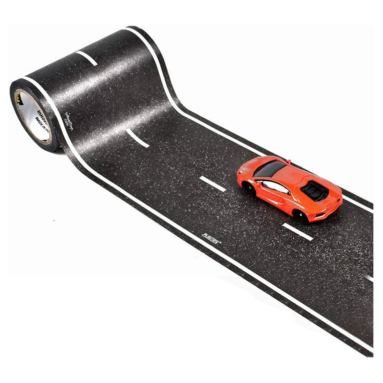  TOYANDONA Sticker Roll 2 Rolls of Road Car Tape for Cars Toy,  Cars Track and Train Sticker Roll for Children Kids DIY Traffic Sign  Roadwaty Tape : Toys & Games