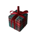 thumbnail image 2 of Fabric Wrapped Box Decoration for Holiday Tree, Wreath, Mantel, Green, 2 of 5