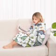 thumbnail image 4 of Watercolor Dinosaurs Eggs Plants Pattern Blanket Hoodies for Kids 6-13YR Oversize Wearable Blanket Hoodies for Boys Girls Teens, 4 of 7