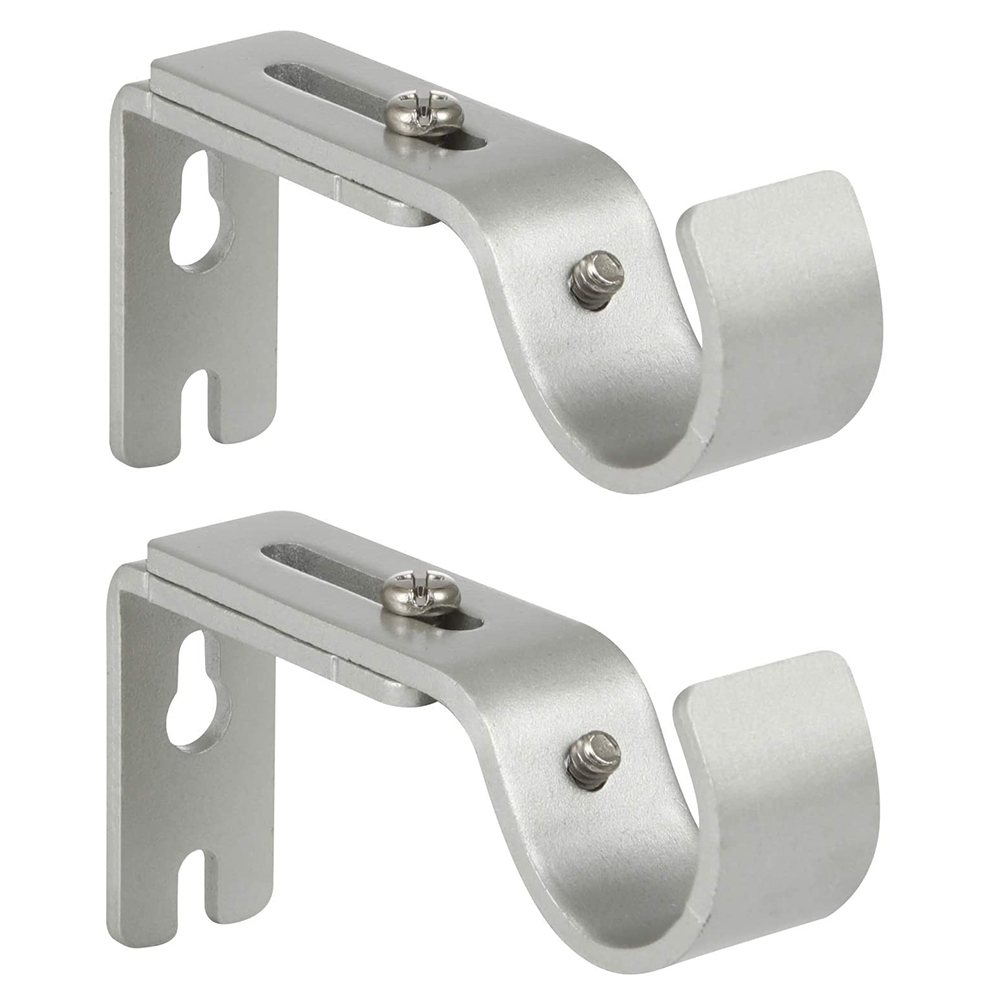 Adjustable Curtain Rod Brackets, Premium Steel Single Rod Bracket for