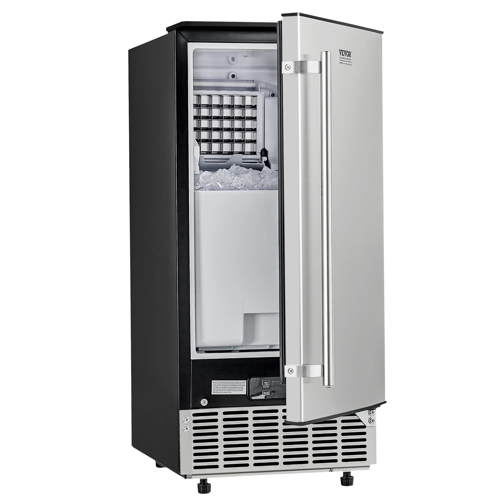 KFFKFF 80 Lbs/Day Built-in Commercial Ice Maker Stores up to 26lbs Free-Standing UnderCounter Machine with Clear Cube