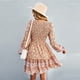thumbnail image 4 of Vestido con estampado floral, vestido largo con escote en V y mangas abullonadas Vestido con escote en V y mangas abullonadas Uso práctico, 4 of 6