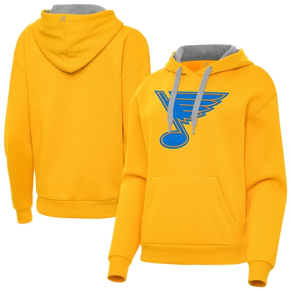 Women's Antigua Gold St. Louis Blues Victory Pullover Hoodie