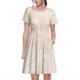 thumbnail image 1 of Disketp pita baked bread para Vestido de Manga Corta para Mujeres, Vestidos de Verano para Mujeres, Casual y Holgado para la Playa, 1 of 6