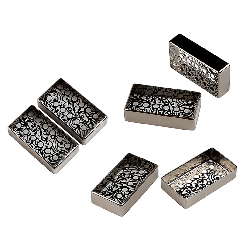 2 Pcs Lightweight Guitar Pickup Cover Engraved Flower Metal Guitar Humbuckers Cover Electric Guitar Replacement Part