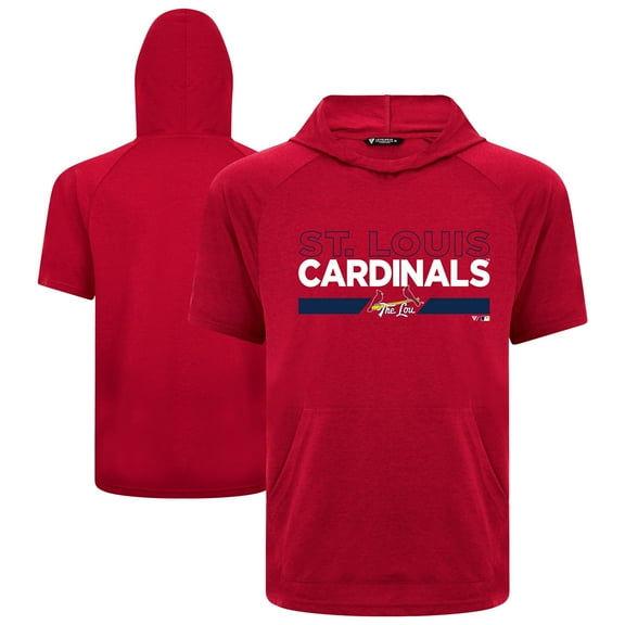 Men's Levelwear Red St. Louis Cardinals City Connect Phase No Hitter Short Sleeve Pullover Hoodie