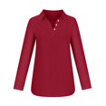 thumbnail image 4 of vigerkar 2025 Summer Solid Color Casual Women's Long Sleeve Polo Shirt - Breathable Comfort Stylish Top for Women RD2, S, 4 of 5
