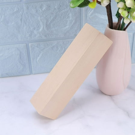 ROSENICE 54Pcs Hardwood Blocks for Craft Enthusiasts Light Yellow Basswood Material