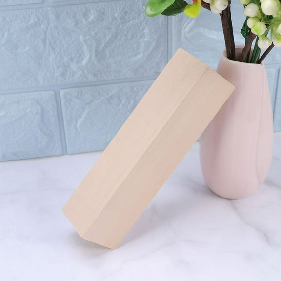 ROSENICE 54Pcs Hardwood Blocks for Craft Enthusiasts Light Yellow Basswood Material