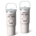 thumbnail image 2 of 1pc Cat mom 30oz Tumbler with Straw & Handle - Insulated Stainless Steel Cup | Holiday Gift for Man Women (Christmas, Valentine's, Birthday), 2 of 7