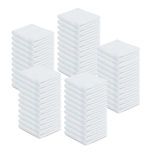 ZUPERIA Serviettes en Éponge 100 % Coton Chiffons de Nettoyage, Polyvalents, Très Absorbants, Guenilles en Coton Réutilisables, Serviettes à Barres Blanches et Guenilles de Nettoyage pour