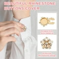 thumbnail image 3 of Uxcell Rhinestone Buttons Cover, 6Pcs Star Flowers Crystal Sewing Clip Sleeve Button Cover Cufflink Embellishments for Women Men Wedding Shirt Clothing Decoration, Yellow(Gold Tone), 3 of 6