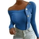 thumbnail image 1 of Tops de Mujer Elegantes Blusas Casuales Camisas de Moda Cuello en V Manga Larga Botón Tejer Camiseta Odeerbi ODB165403, 1 of 8