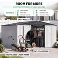 thumbnail image 4 of YODOLLA 12 x 12 ft. Outdoor Metal Storage Shed with Sliding Roof & Lockable Door in White, 4 of 6