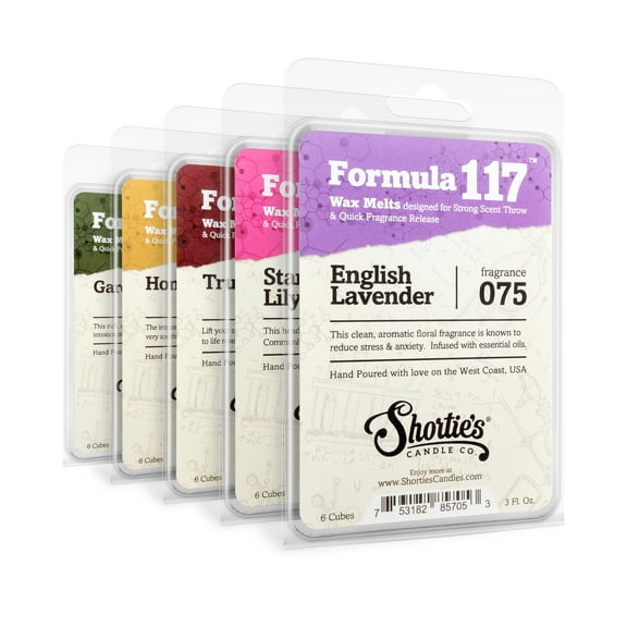 Floral Wax Melts Variety 5 Pack - Formula 117 - 5 Highly Scented 3 Oz. Bars - Made With Natural & Essential Oils - Flower Warmer Wax Cubes