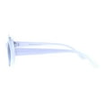 thumbnail image 3 of Womens Thick White Plastic Oval Feminine Retro Sunglasses Blue, 3 of 4