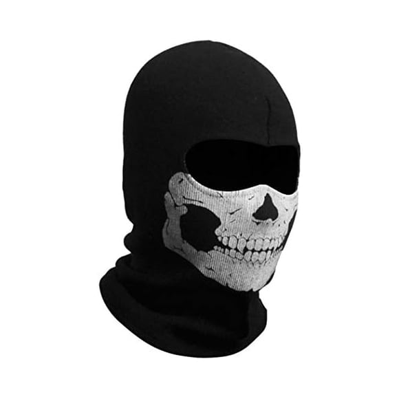 Black Balaclava Ghosts Skull Full Face Mask, Windproof Ski Motorcycle Face Masks Tactical Balaclava Hood for Men Women Youth Halloween Cosplay Outdoor Sport Cycling Skiing Hiking