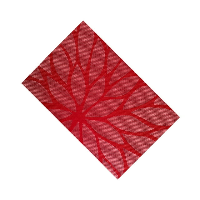 Baohd Insulation Western Placemat Restaurant Home Dining Table PVC Cushion Tableware Disc Non-slide Tablecloth Rose red