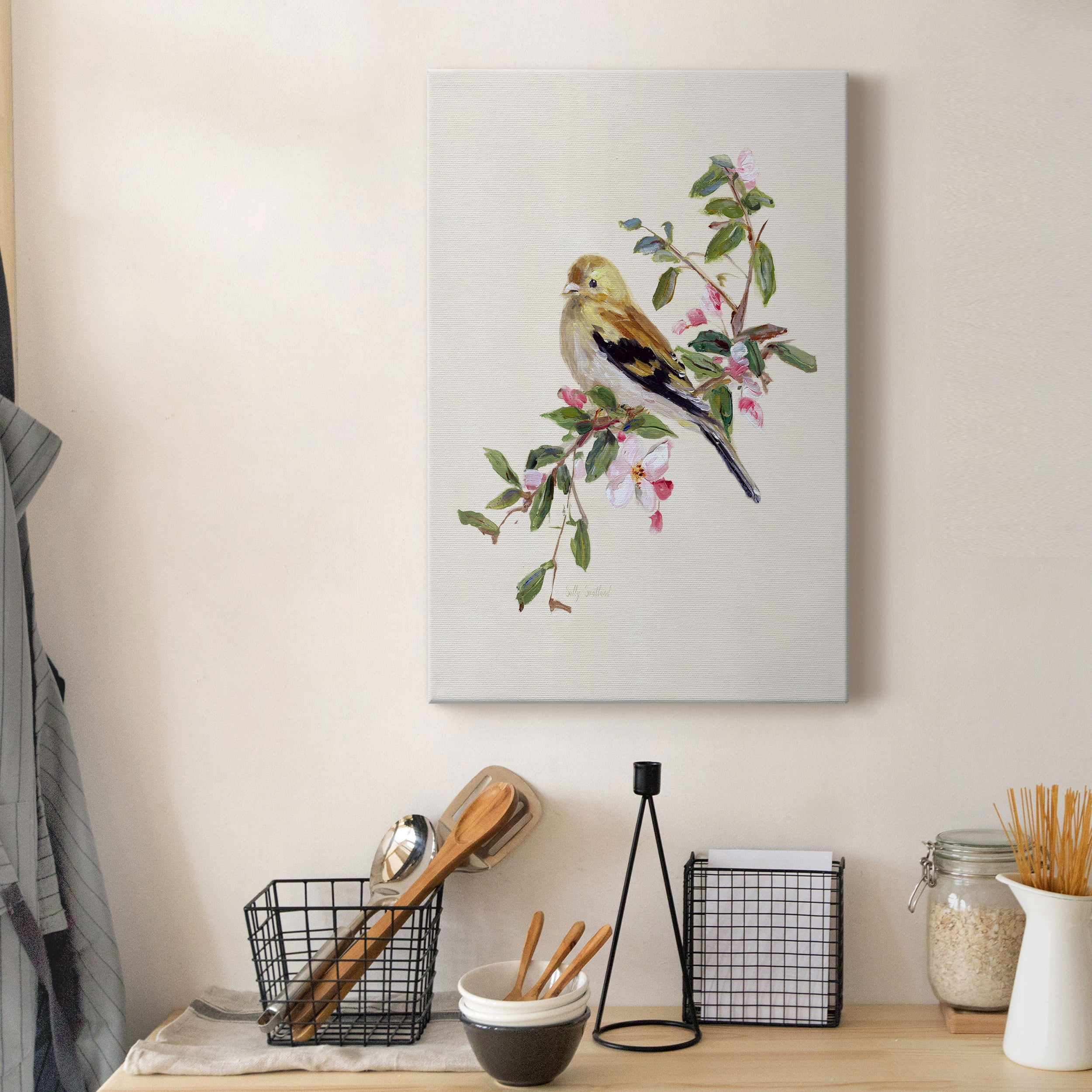 Spring Song Pine Grosbeak Premium Gallery Wrapped Canvas - Ready to Hang - 40 x 60