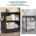thumbnail image 4 of Bestier 42" L-shaped Computer Desk with Storage Shelf LED Gaming Desk with Monitor Stand Corner Desk, Rustic, 4 of 9