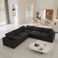 thumbnail image 6 of Sdorens Free Convertible Sectional Sofa Modular Couch,Modern Linen Fabric Sofa Corner Couch for Living Room,Apartment and Small Space,5-Seat Sofa,Black, 6 of 23