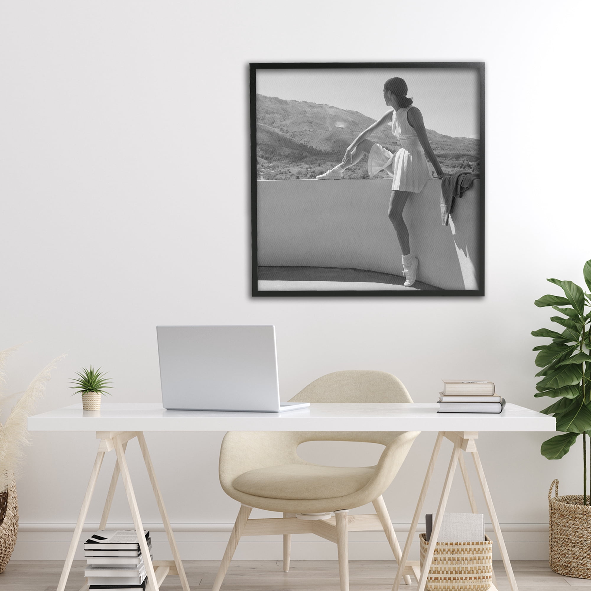 Stupell Industries Woman In Tennis Outfit Black Framed Giclee Art, design by Toni Frissell