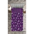 thumbnail image 3 of Ambesonne Purple Quilted Bedspread Set 2 Pcs, Abstract Lily Flowers, Twin Size, Purple Lilac, 3 of 3