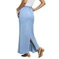 thumbnail image 4 of GEWSEY Womens Maxi Skirt 2025 Casual Flowy Elastic High Waist Long Skirts (Sky Blue, XXL), 4 of 7