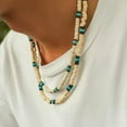 thumbnail image 3 of HOOUN Handmade Men's Wooden Beaded Surfer Necklace Simple Geometric Tribal Ethnic-5, 3 of 9