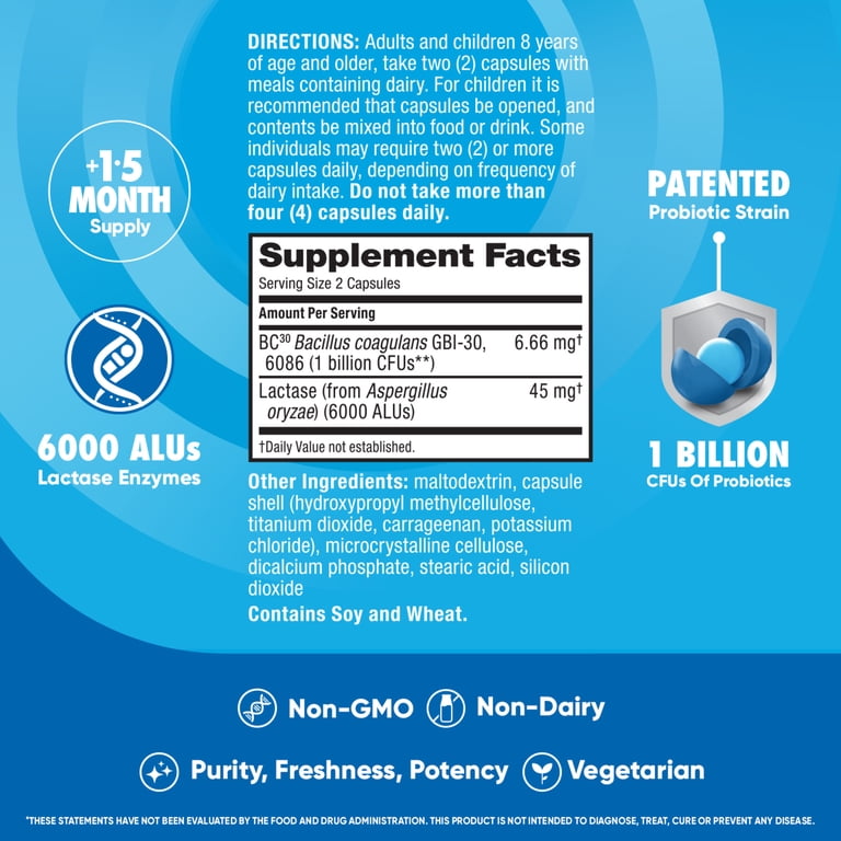 Lactose Defense Probiotic, 96 Capsules photo 4