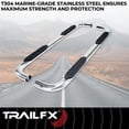 thumbnail image 4 of TrailFX Nerf Bar A1013S TFX 4 Oval Tube Side Steps; With Step Pads; 4 Inch Oval Bent; Polished; Stainless Steel; With Welded End Caps; Rocker Panel Mount, 4 of 4