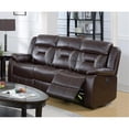 thumbnail image 3 of Poundex  Furniture  Gel  Leatherette  Sofa  Recliner  in  Dark Brown, 3 of 9
