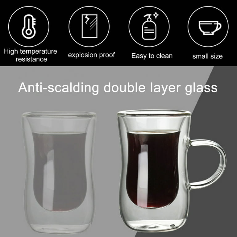 Gintdinpu Espresso Cups, Milk Cup, Resistant High Borosilicate Transparent  Measuring Jug With Handle And Scale Ounce Measure Mug for