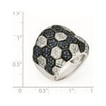 thumbnail image 3 of Sterling Silver & Black Rhodium Blue Glass & CZ Ring, 3 of 3