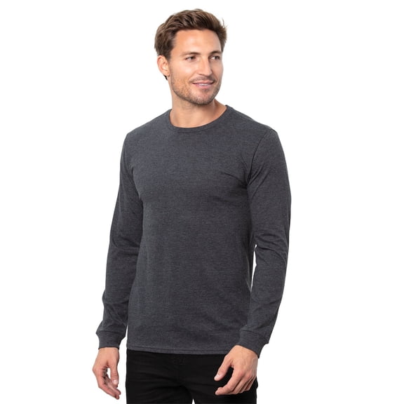 Threadfast Apparel T3001 Epic CVC Long Sleeve T-Shirt-Heather Black-L