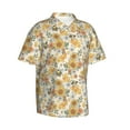 thumbnail image 2 of Fotbe Hippie Bee Honeycomb Hawaiian Shirt for Men Unisex Summer Beach Casual Short Sleeve Cotton Linen Button Down Shirts-Small, 2 of 9