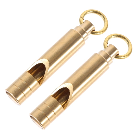 Vintage Brass Whistle Survival Waterproof Loud Whistles Emergency Portable 2 Pcs