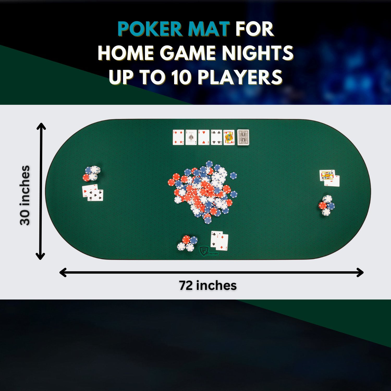 Feltectors Board Game Mat, Table Cover for Mahjong, Poker, Playing Cards, Tile Games, Dominoes 72 x 30 inch