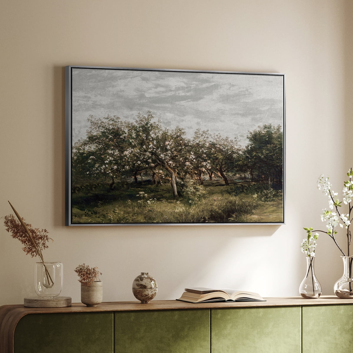 Vintage Landscape-MI By Wexford Home Framed in Silver Wood Gallery Wrapped Canvas 27 in. x 41 in.