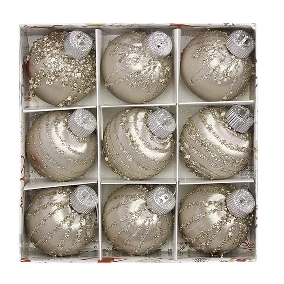 Christmas Ball Ornaments Set, 9ct 3.15In Elegant Christmas Ornaments  Assorted Xmas Tree Ball Ornaments, Shatterproof Christmas Tree Hanging Ornaments for Xmas Decor,  Champagne